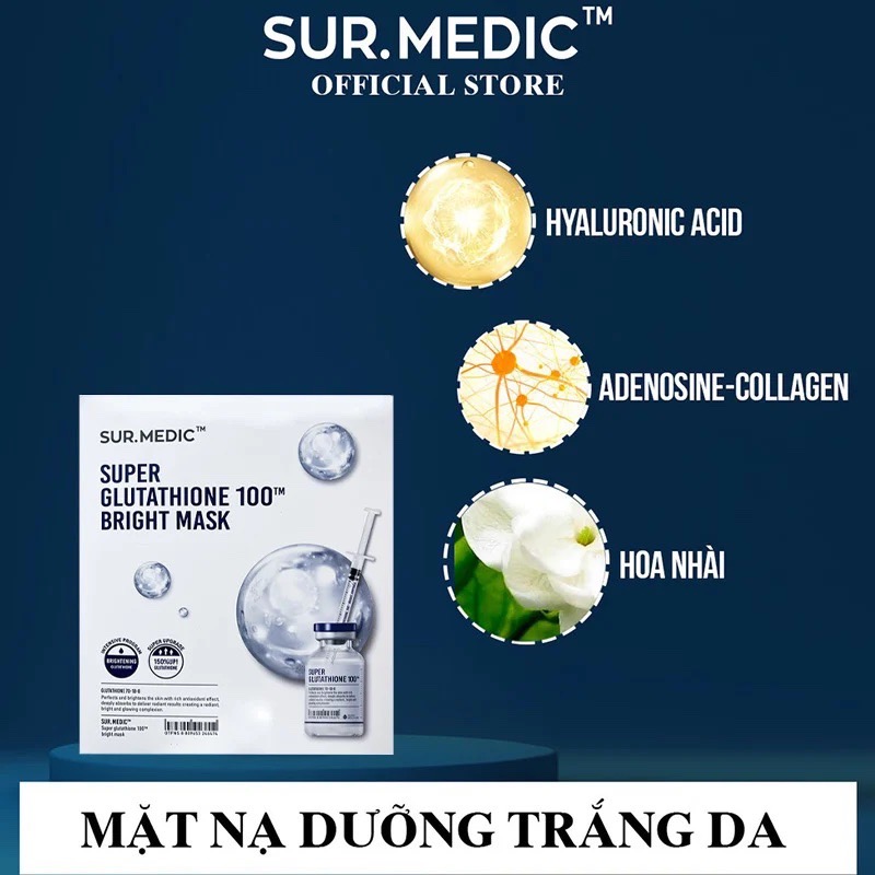 Mặt Nạ Dưỡng Trắng SUR.MEDIC Bright Glutathione Mask 30g