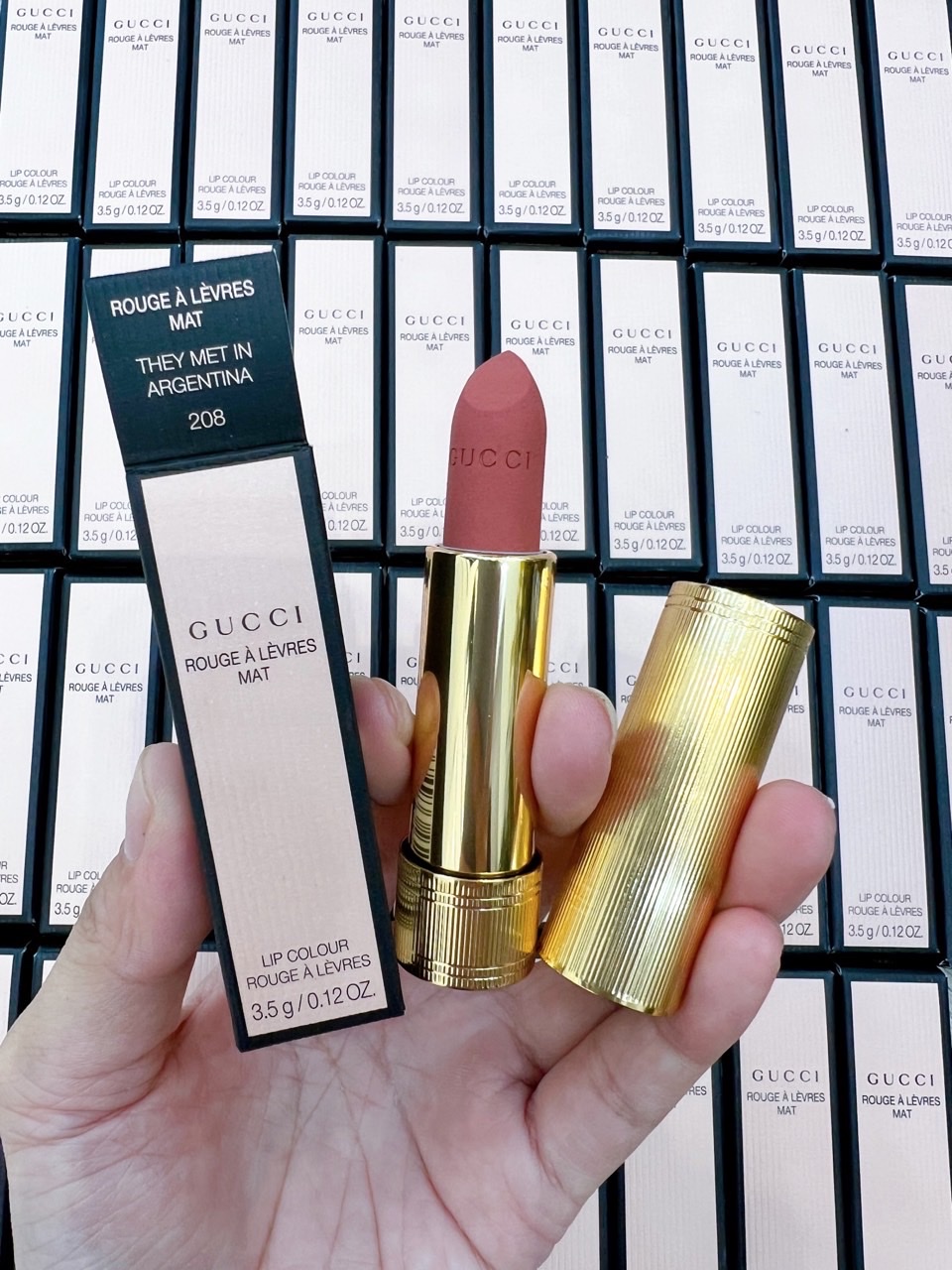 Son Gucci 505 Matte Janet Rust / 208 Hồng đất They Met in Argentina