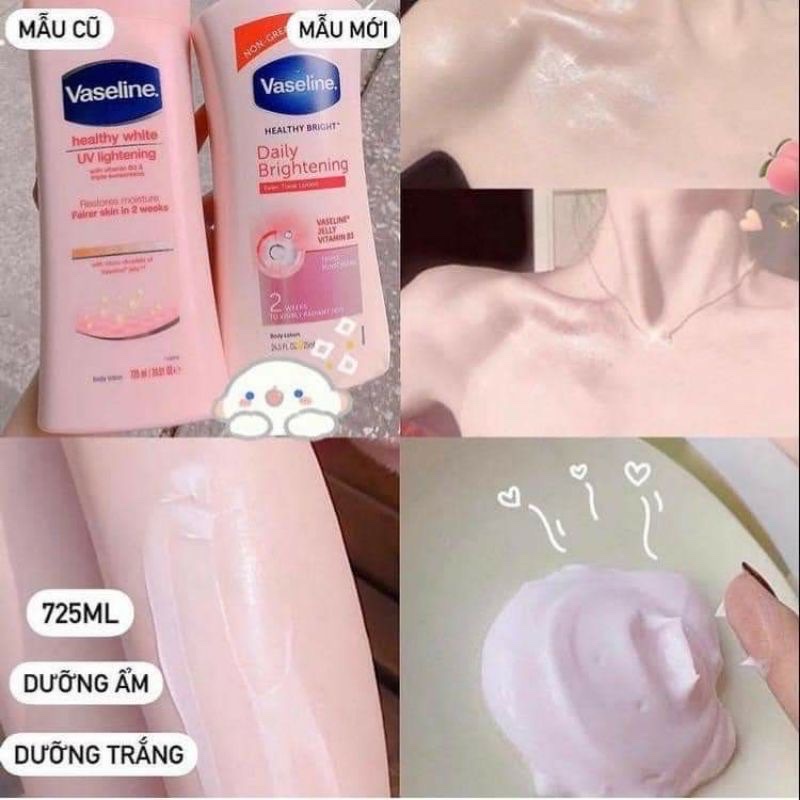Sữa dưỡng thể Vaseline Healthy White UV Lightening Body Lotion 725ml