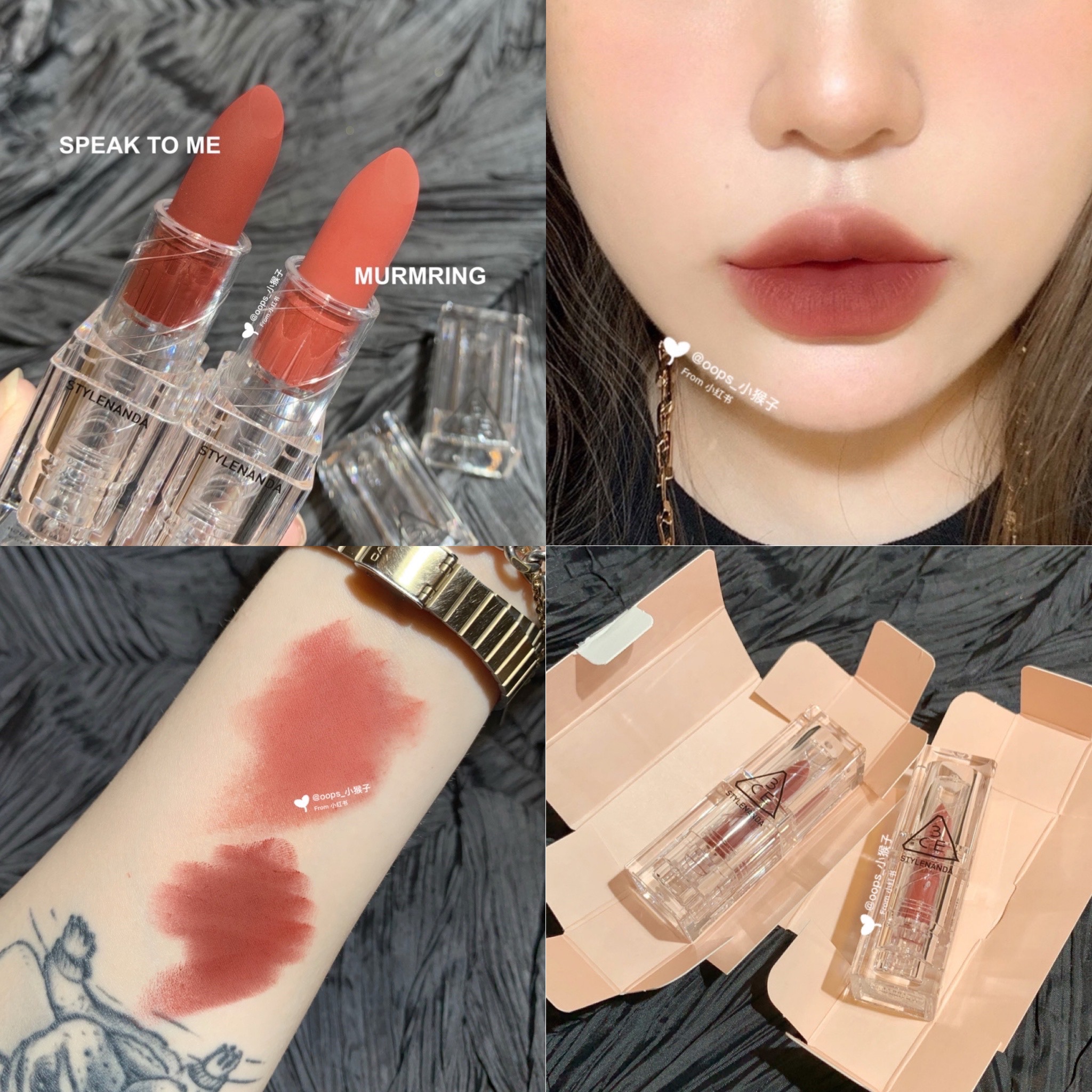 Son thỏi 3CE vỏ trong suốt 3CE Soft Matte Lipstick  Speak To Me  3.5g