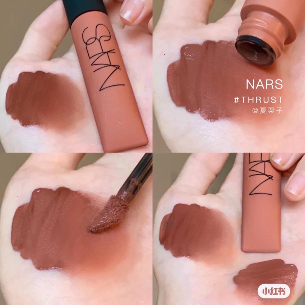 Son kem Nars Air Matte Lip Color Lose Control Morocco- Màu Cam Cháy,  Thrust - Màu Be Ấm 7.5 ML