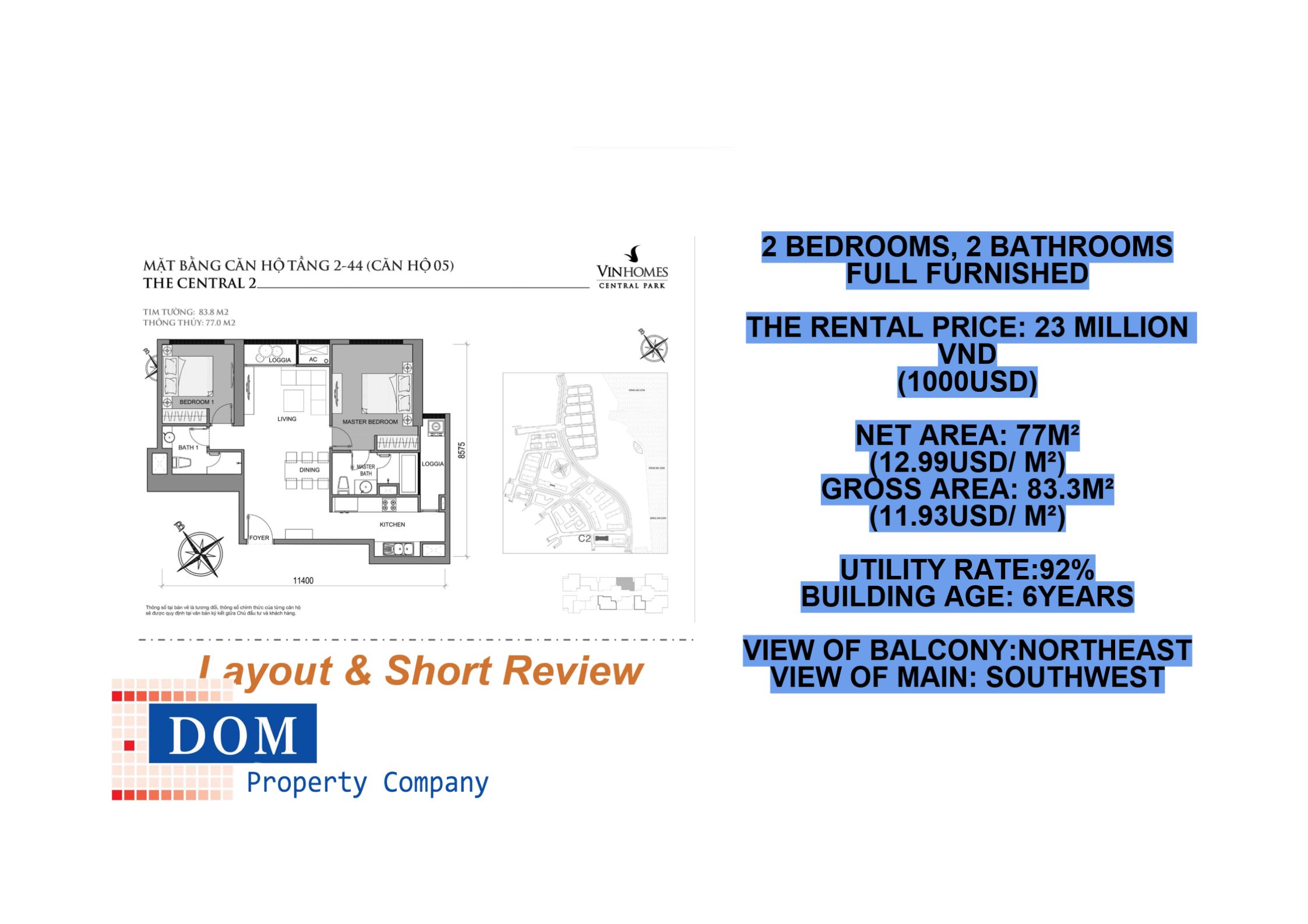Căn hộ Vinhomes Central Park C2 - 44