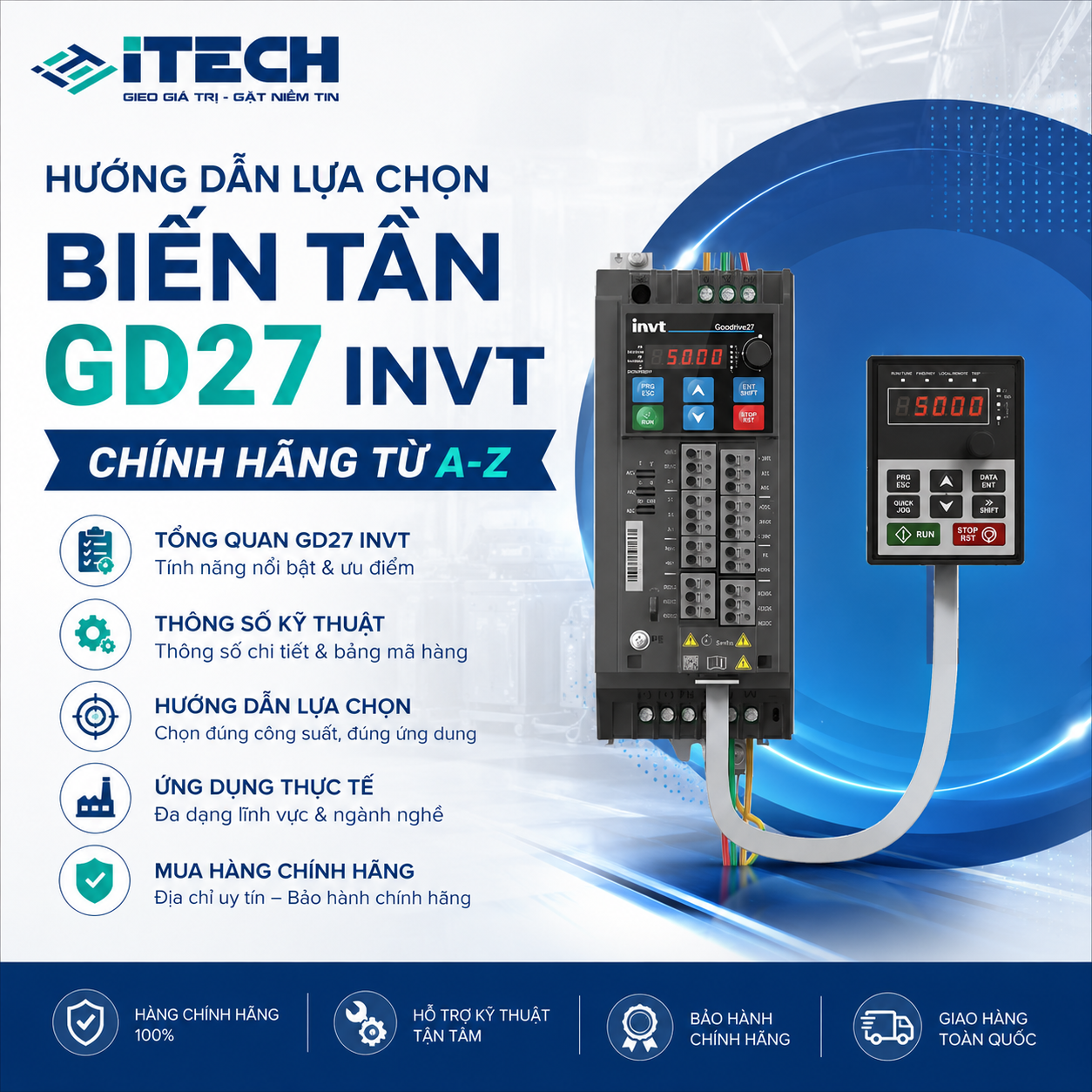 Hướng dẫn lựa chọn biến tần GD27 INVT chính hãng từ A-Z