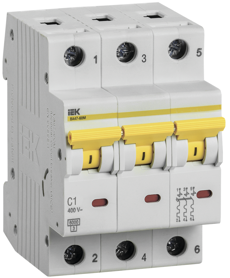 KARAT Công tắc tự động VA47-60M 3P C 20A 6kA IEK
