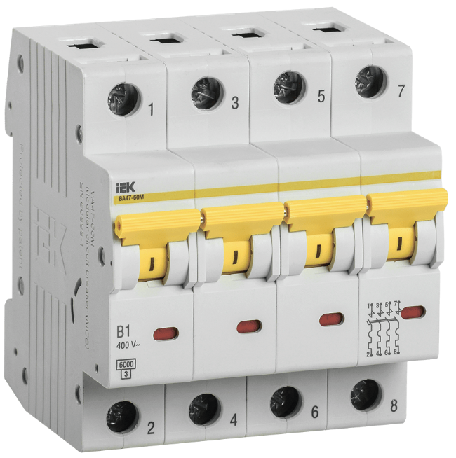 KARAT Công tắc tự động VA47-60M 4P C 1A 6kA IEK