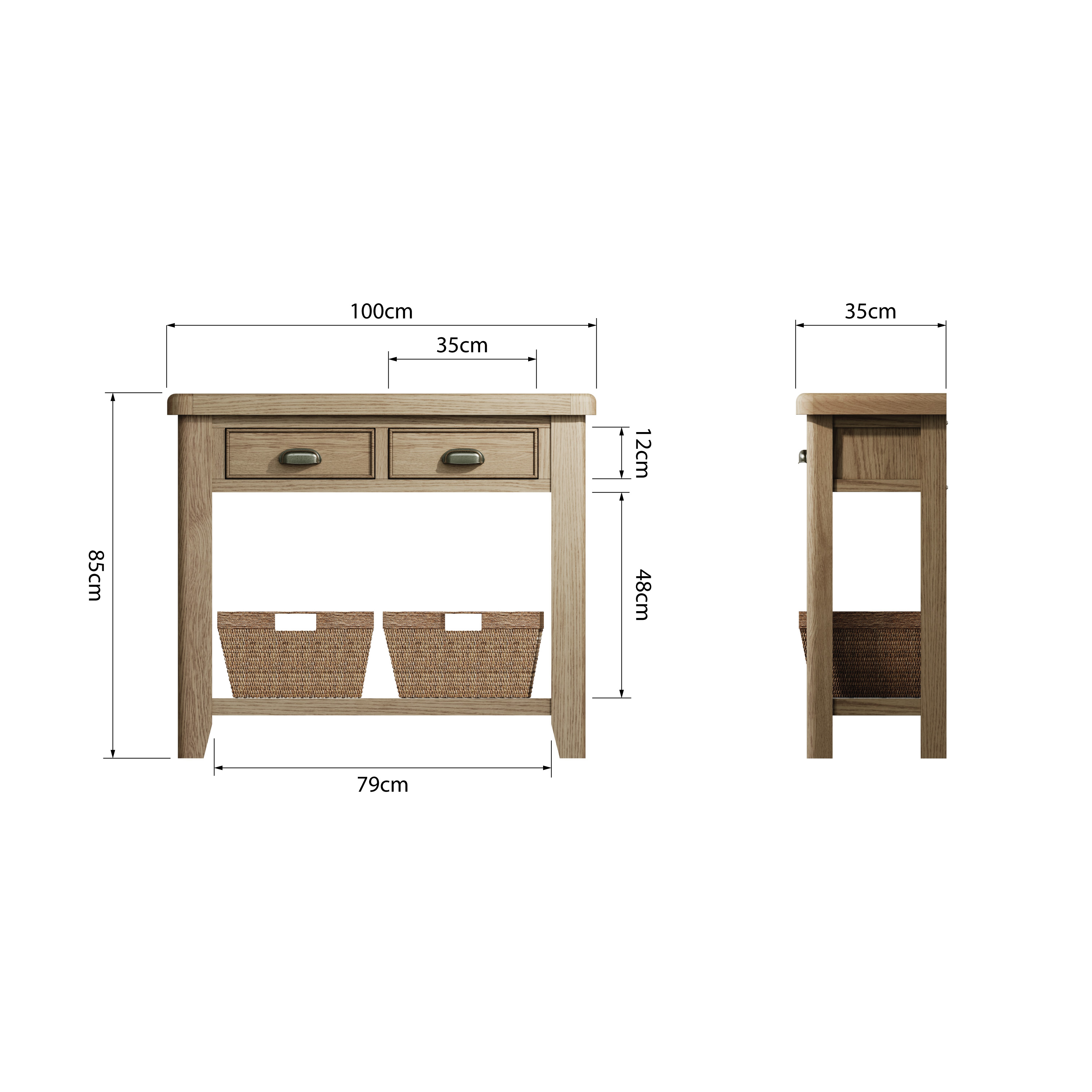 Bàn Nhỏ Có Giỏ Cói HO-CON (Console Table)