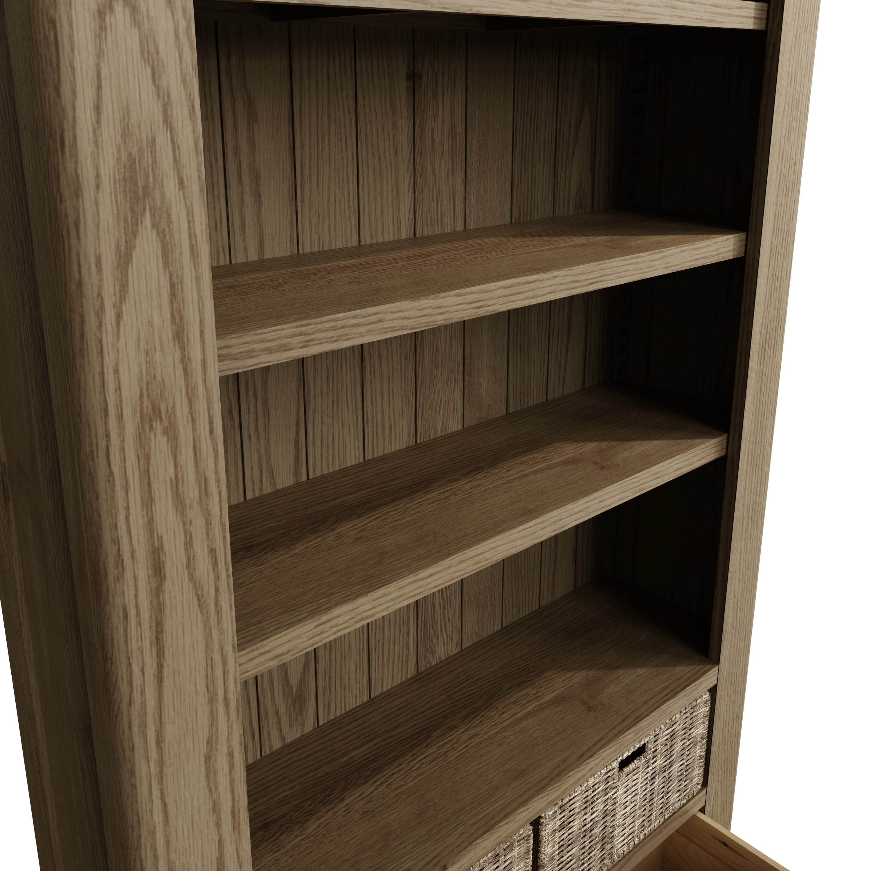 Tủ Sách Có Giỏ Cói HO-LBC (Large Bookcase)