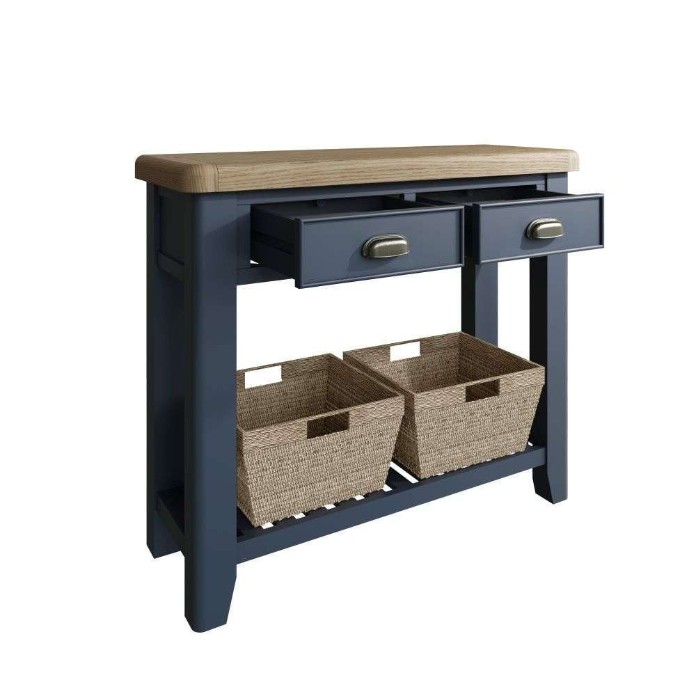 Bàn Console Table HOP-CON-B Có Giỏ Cói