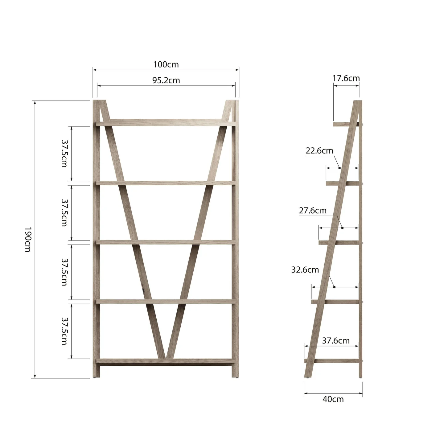 Kệ Sách Trang Trí 5 Tầng DG-FO-LBC (Large Bookcase)