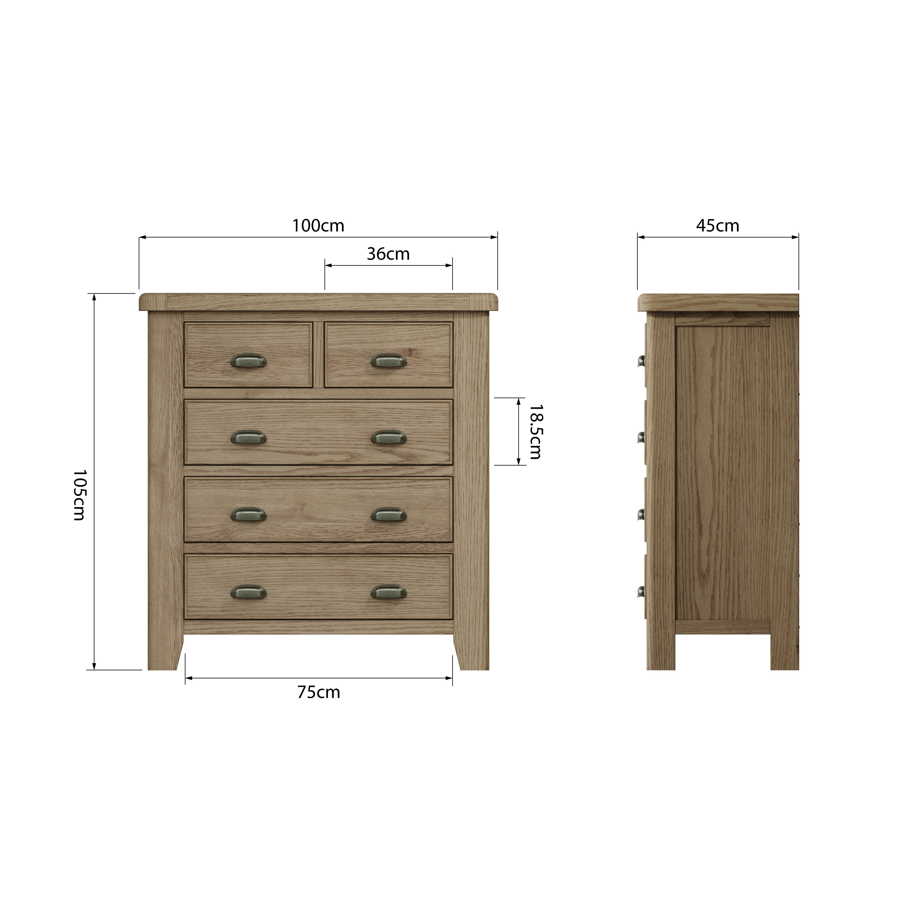 Tủ Có Hộc Kéo HO-2O3 (2 Over 3 Chest Of Drawers)