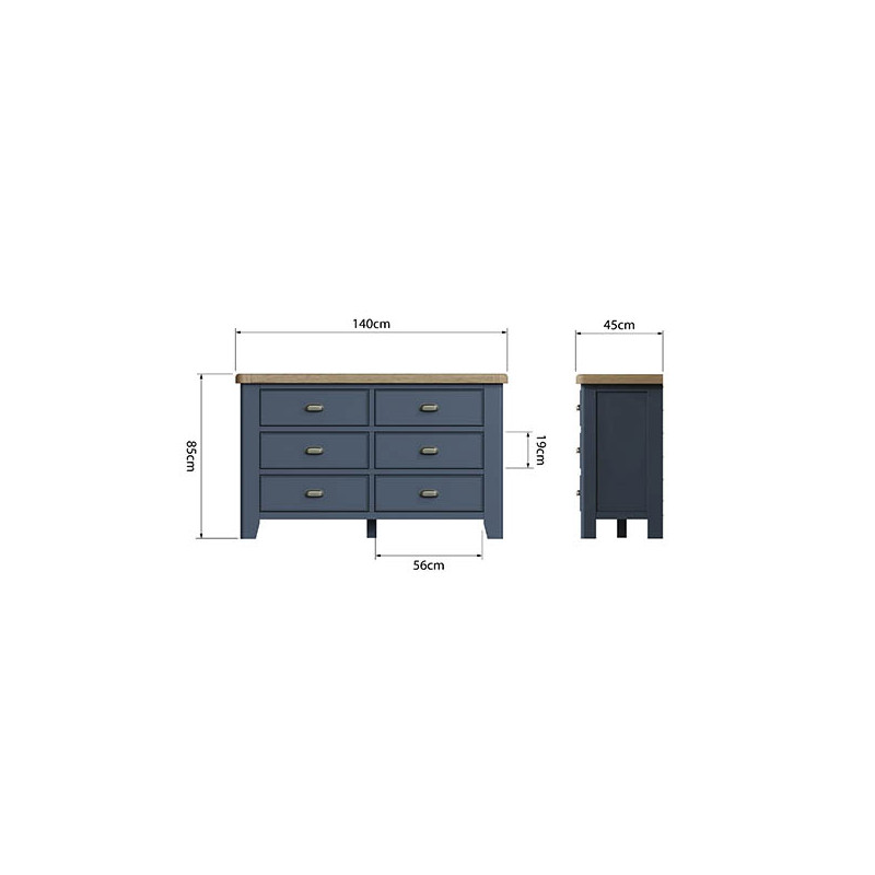 Tủ sideboard HOP-6DC-B (6 Drawer Chest of Drawers)