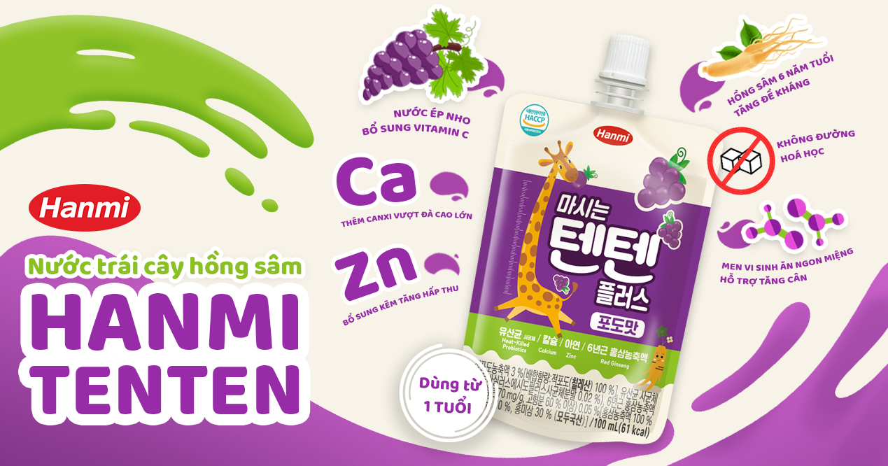 trẻ em dùng nước hồng sâm