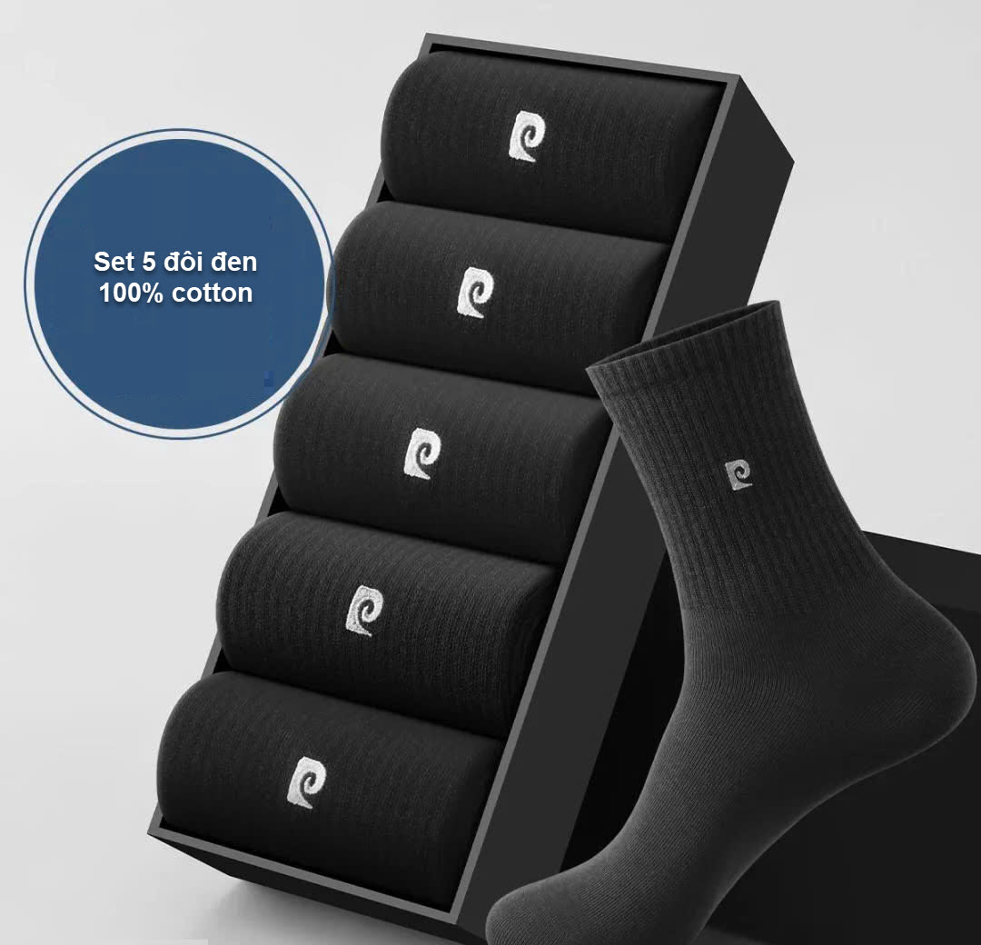 Tất dài Pierre Cardin PIE1002 (5 đôi, có túi đựng)
