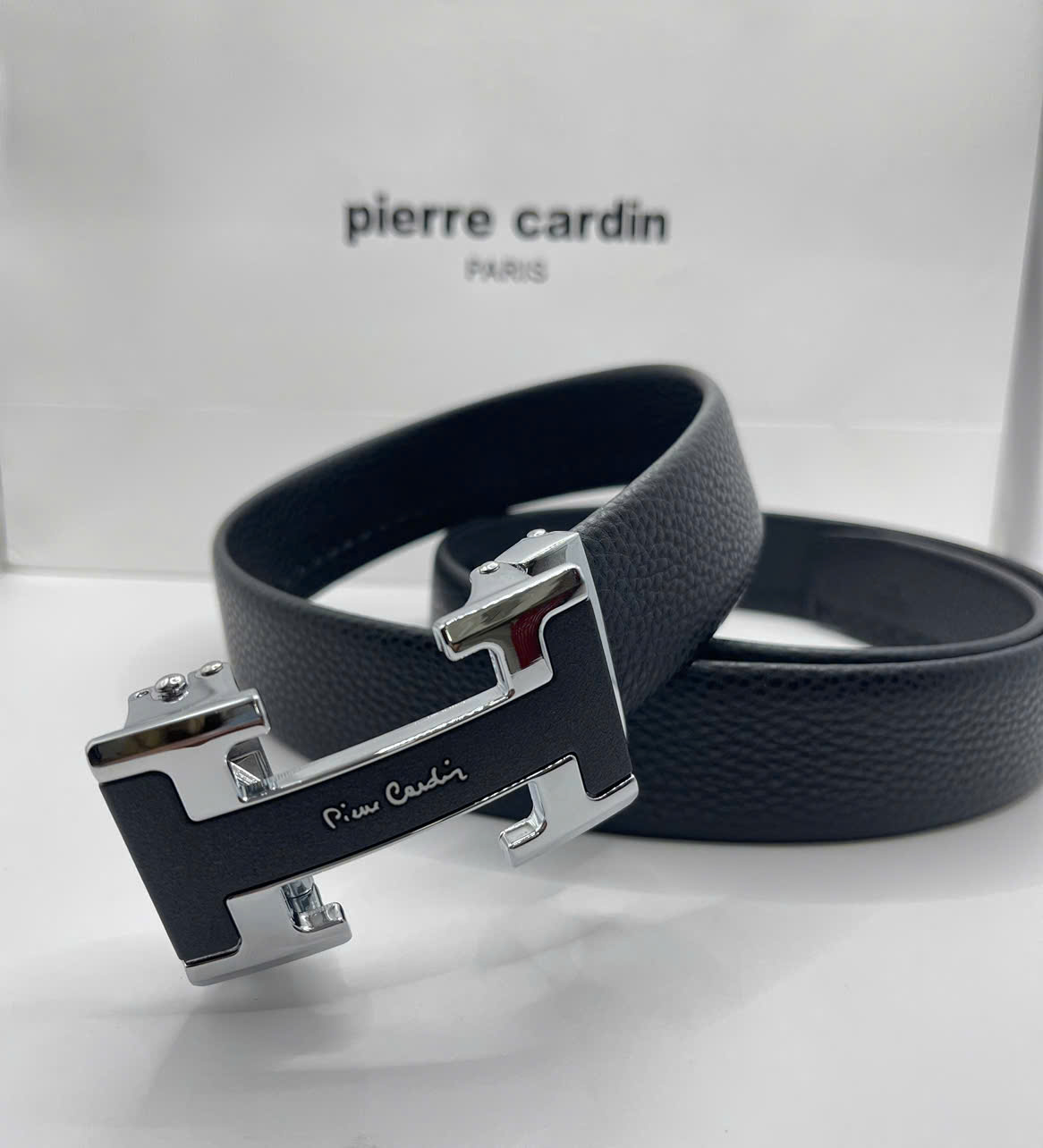 Thắt lưng nam Pierre Cardin PIE016 (chữ H bạc trắng)