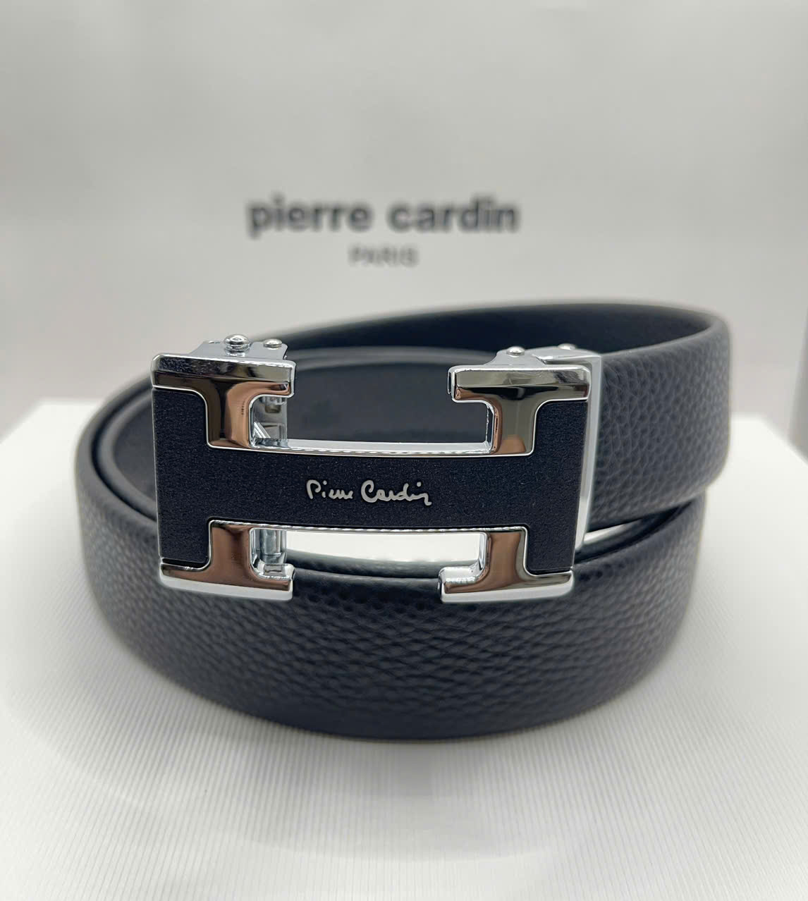 Thắt lưng nam Pierre Cardin PIE016 (chữ H bạc trắng)