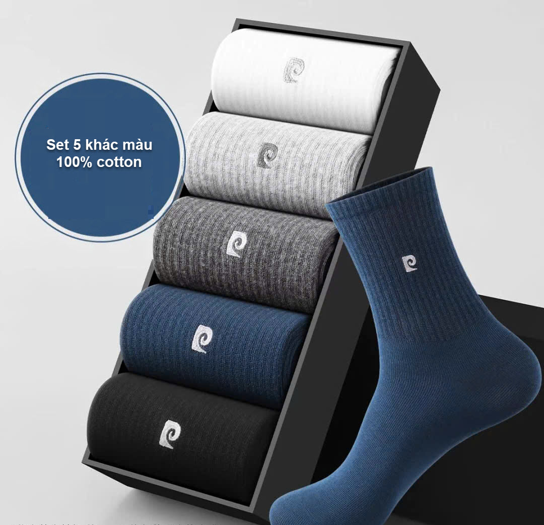 Tất dài Pierre Cardin PIE1002 (5 đôi, có túi đựng)