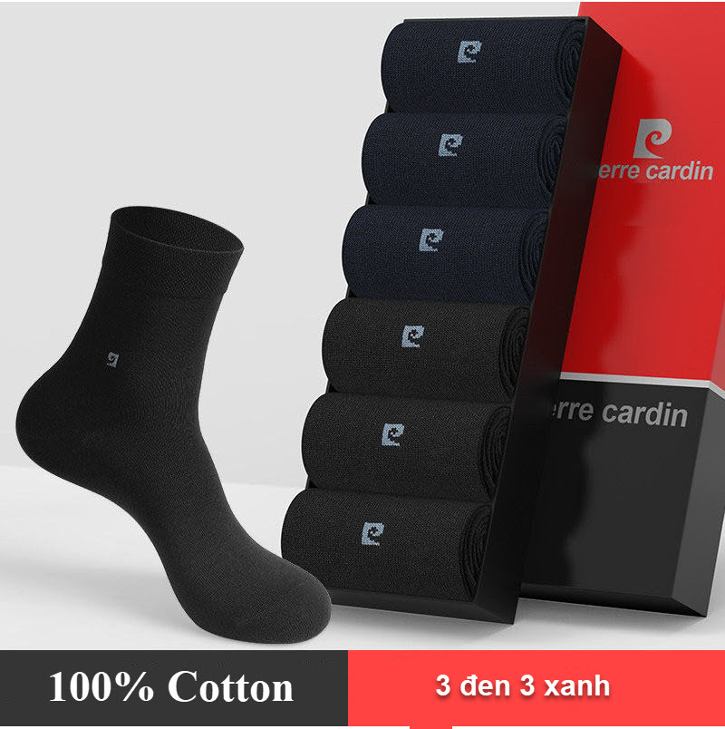 Tất dài Pierre Cardin PIE1004 (3 đen 3 xanh)