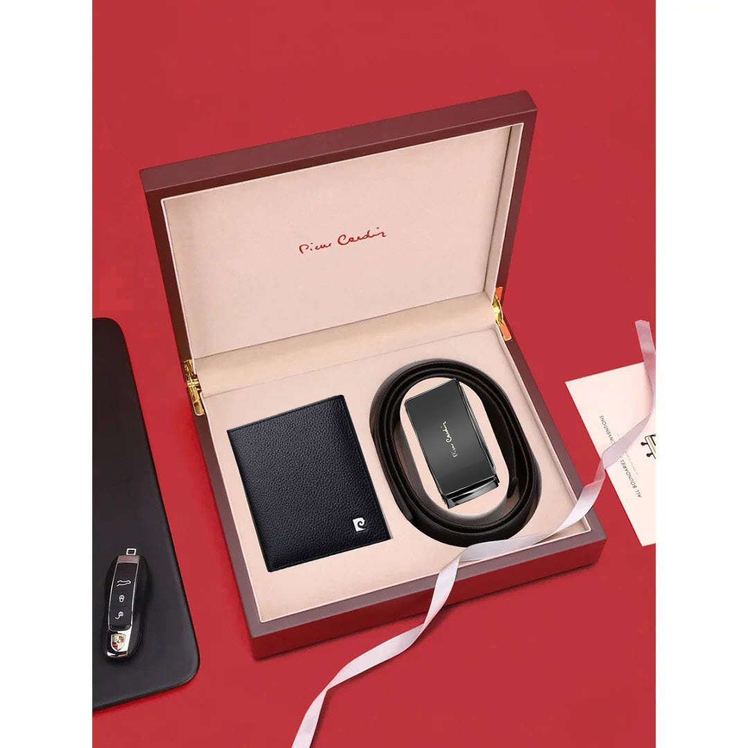 Bộ ví Pierre Cardin PC011 và thắt lưng nhiều mẫu (ví đứng, hộp gỗ)