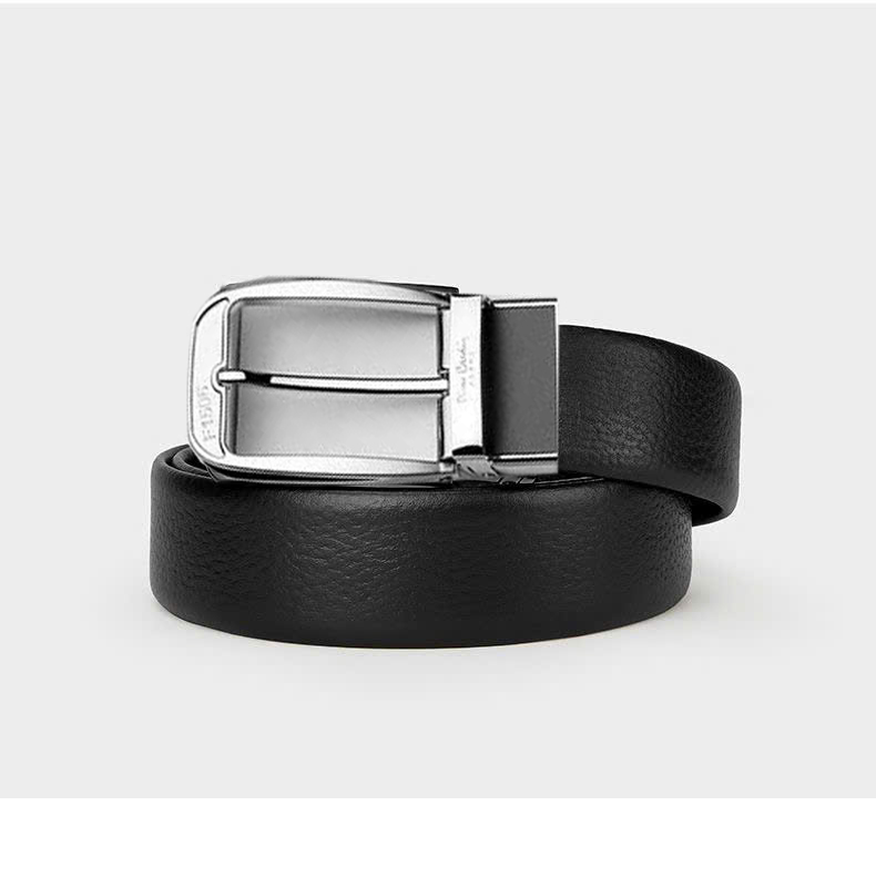 Thắt lưng nam Pierre Cardin PC050 (mặt bạc trắng, tặng cây đục lỗ)