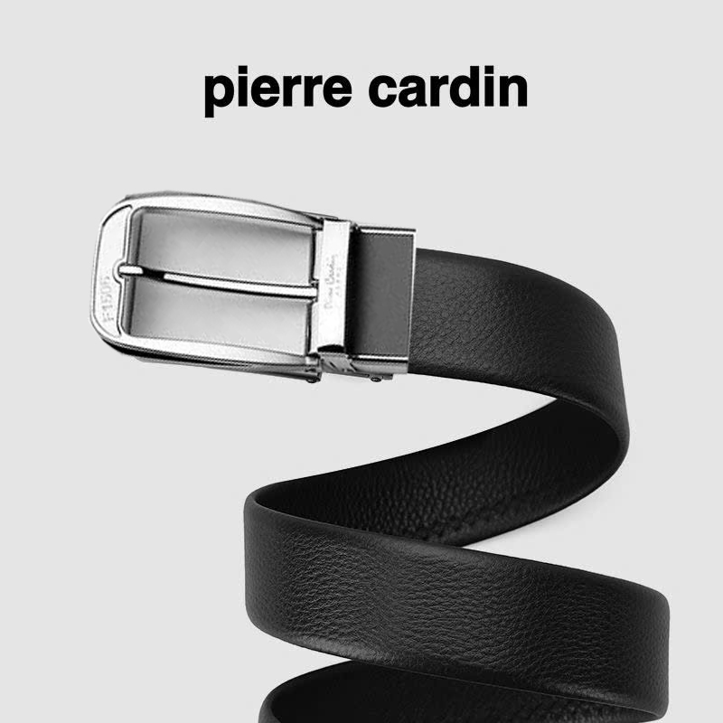 Thắt lưng nam Pierre Cardin PC050 (mặt bạc trắng, tặng cây đục lỗ)