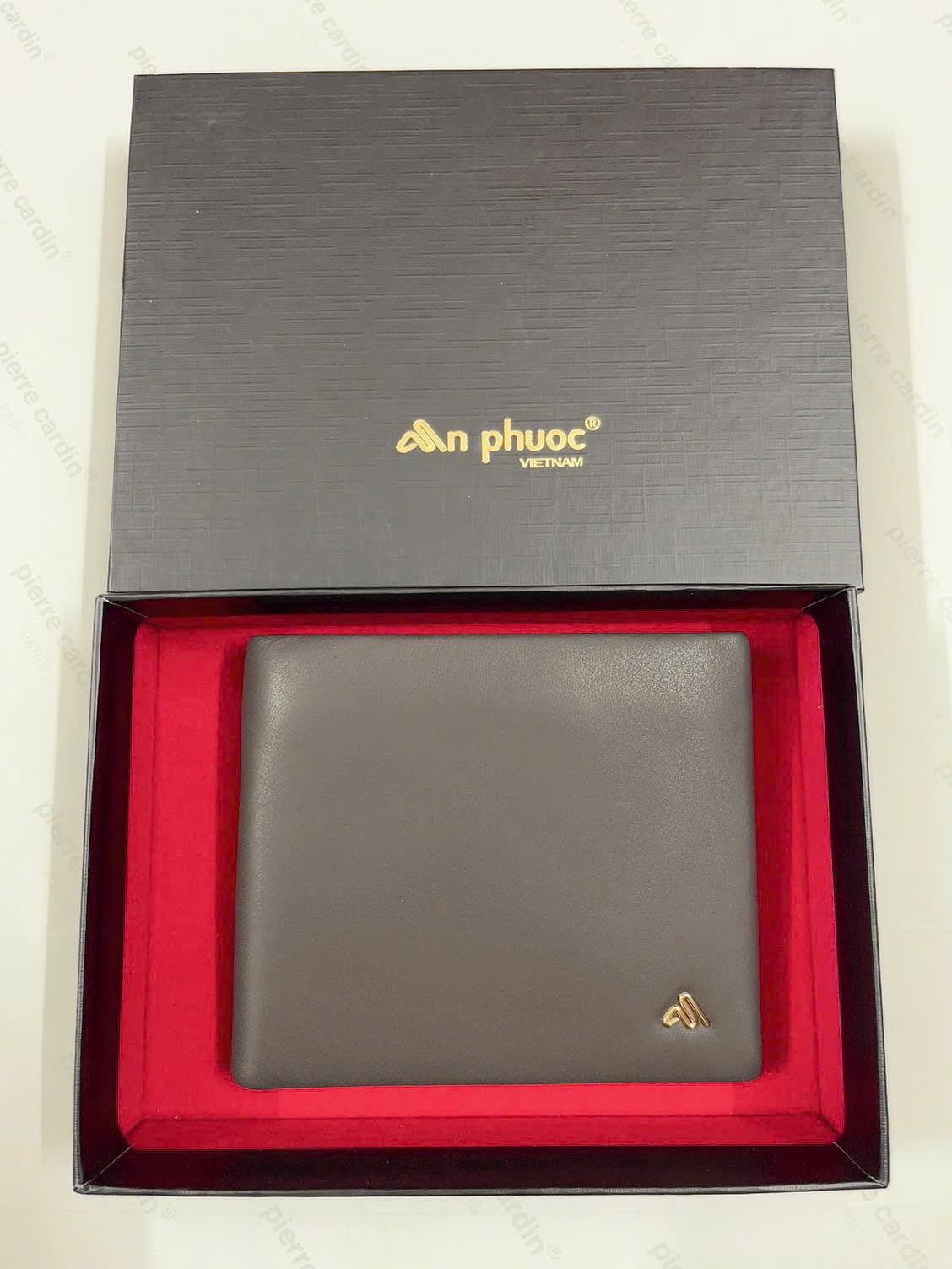 Ví da nam Pierre Cardin PC004 (nâu ngang, có ngăn kéo)