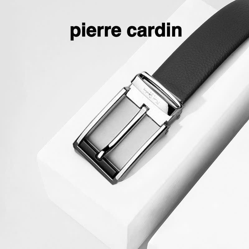 Thắt lưng nam Pierre Cardin PC051 (mặt bạc trắng, tặng cây đục lỗ)
