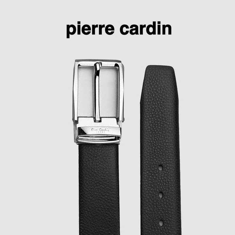 Thắt lưng nam Pierre Cardin PC053 (mặt bạc trắng, tặng cây đục lỗ)