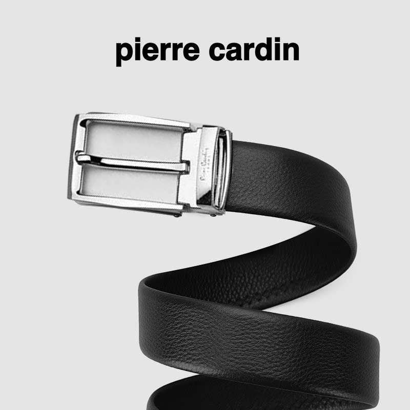 Thắt lưng nam Pierre Cardin PC053 (mặt bạc trắng, tặng cây đục lỗ)