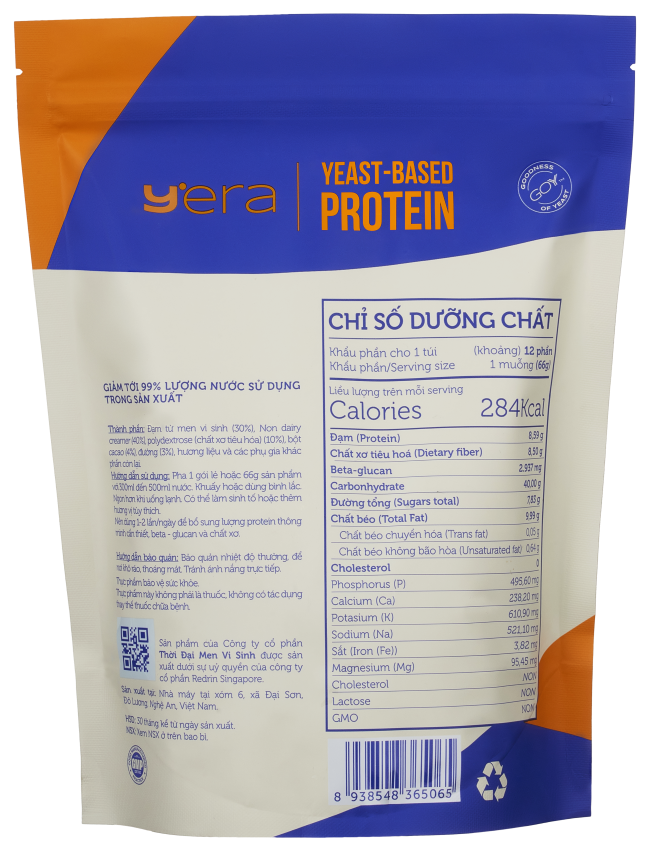 YERA Yeast based protein - TÚI 830g