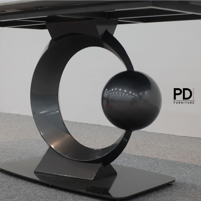 Bàn Ăn Mặt Đá Ceramic Nhập Khẩu, Chân Moon Inox Cao Cấp