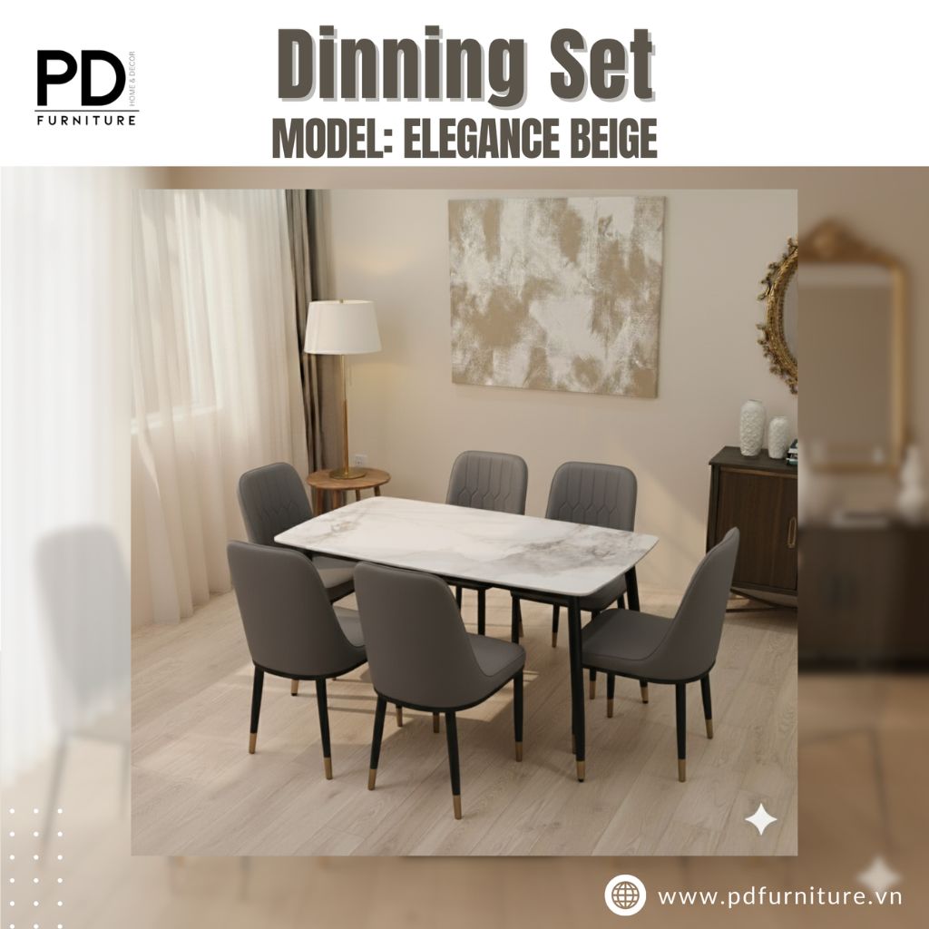 Bộ Bàn Ăn Elegance Beige