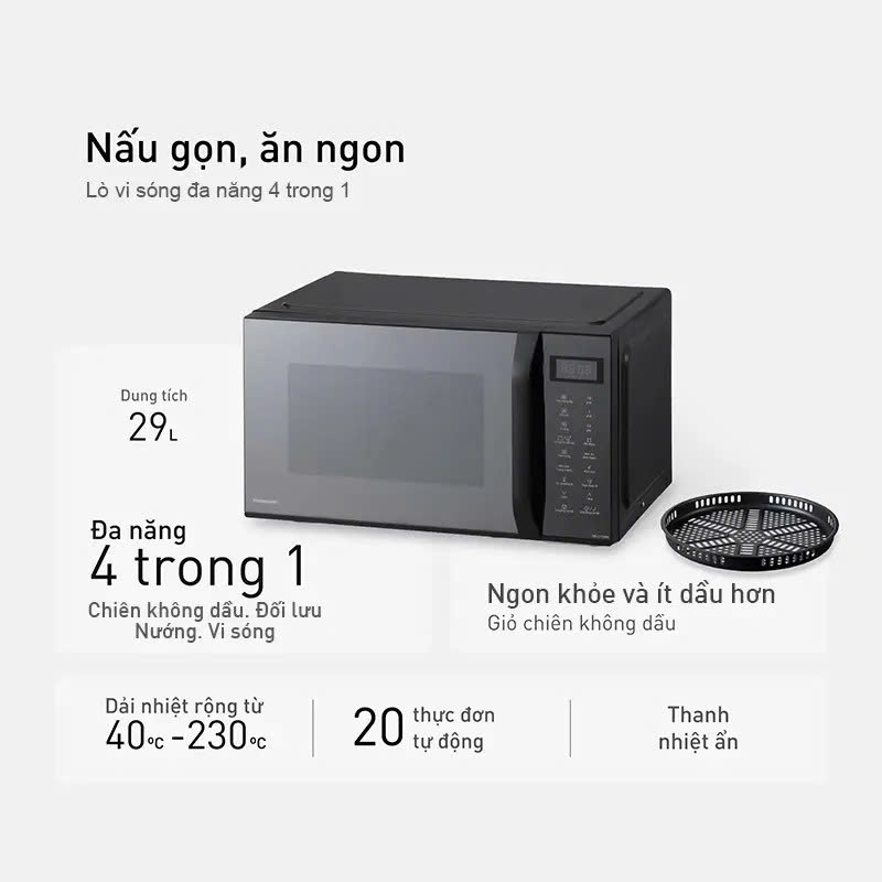 Lò vi sóng kết hợp nướng Panasonic 29 lít NN-CT56RBYUE
