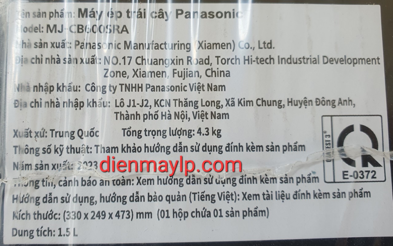 Máy Ép Trái Cây Panasonic MJ-CB600SRA