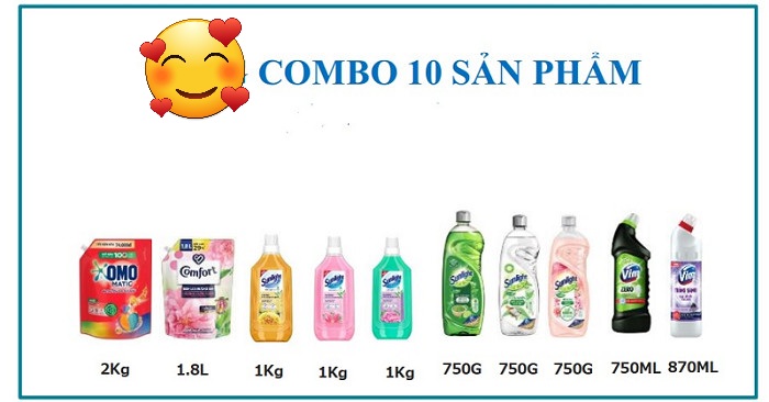 Combo Diệt Khuẩn 10 Món ( Unilever)