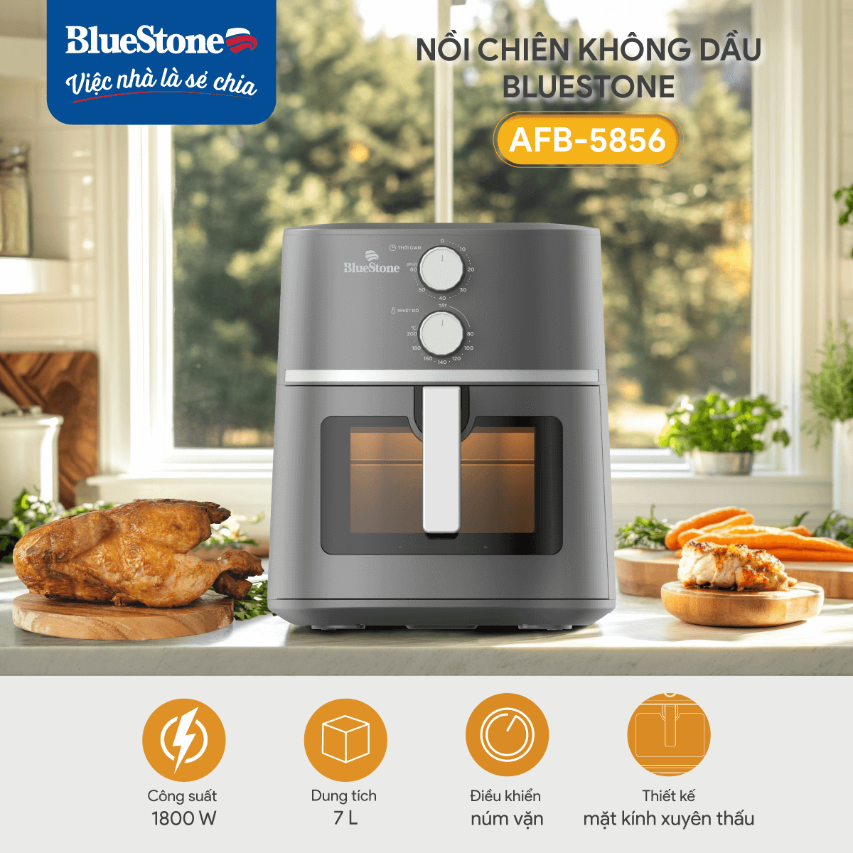 Nồi chiên không dầu BlueStone AFB-5856
