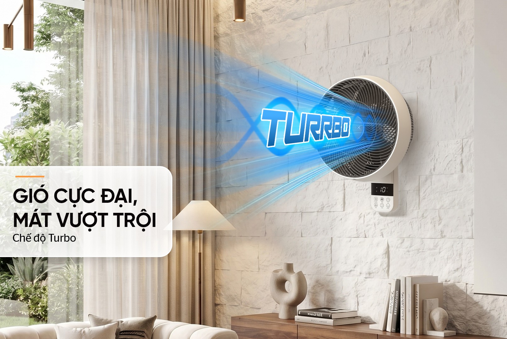 Quạt treo tường Sunhouse Apex 7 cánh APF7336W 57W