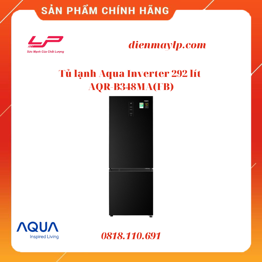 Tủ lạnh Aqua Inverter 292 lít AQR-B348MA(FB)