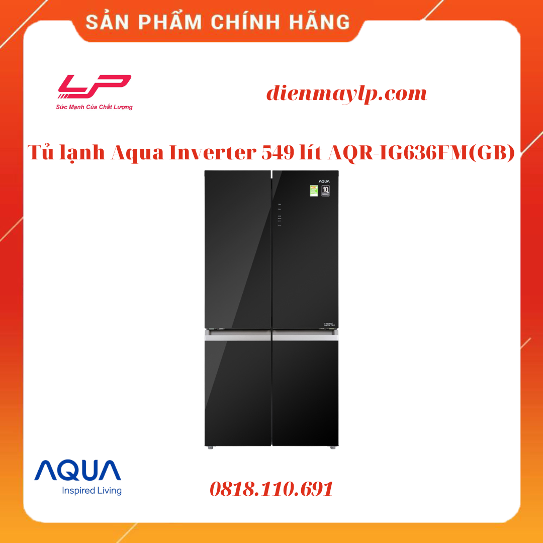 Tủ lạnh Aqua Inverter 549 lít AQR-IG636FM(GB)