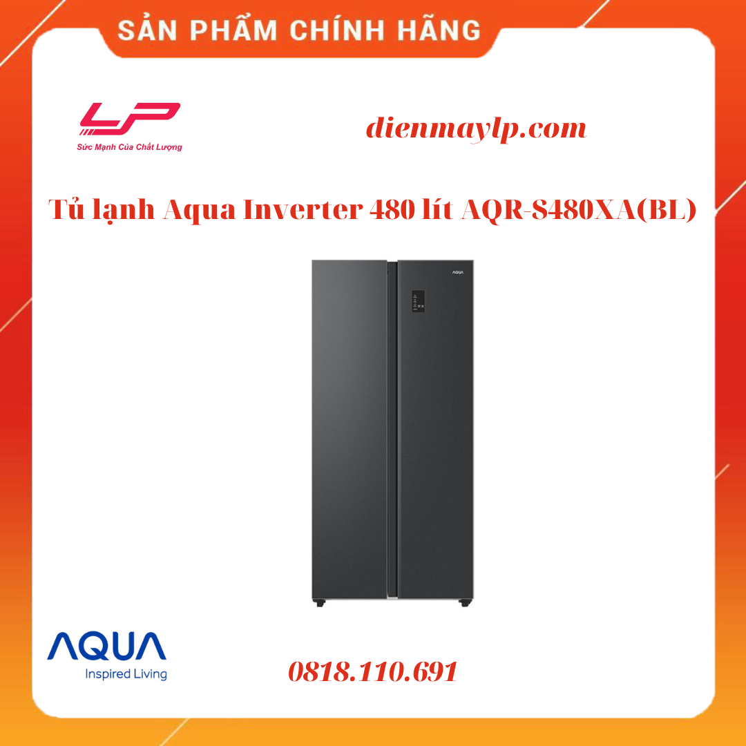 Tủ lạnh Aqua Inverter 480 lít AQR-S480XA(BL)