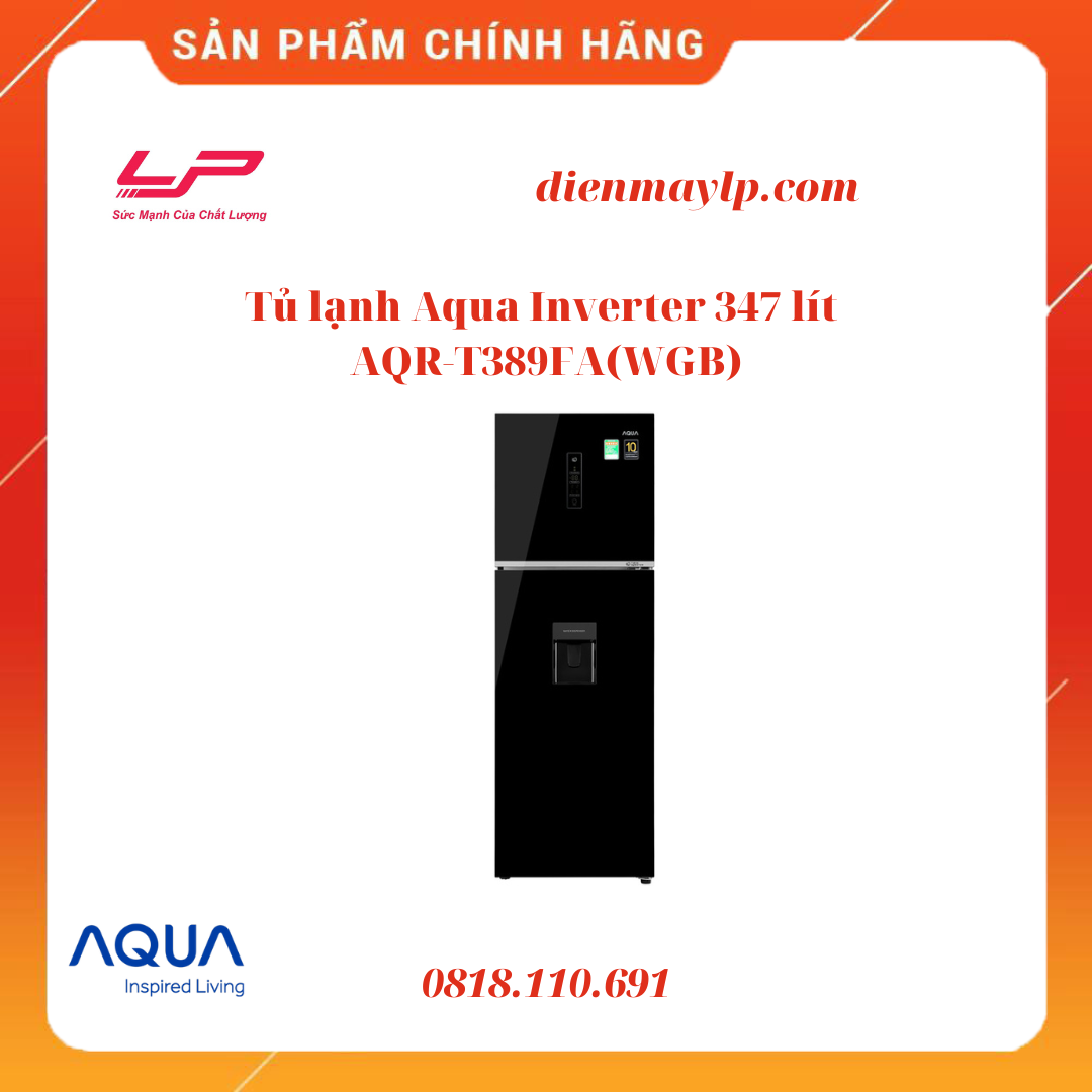 Tủ lạnh Aqua Inverter 344 lít AQR-T389FA(WGB)
