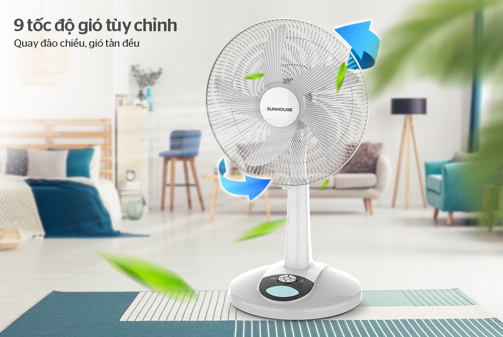 Quạt sạc Sunhouse SHD7228