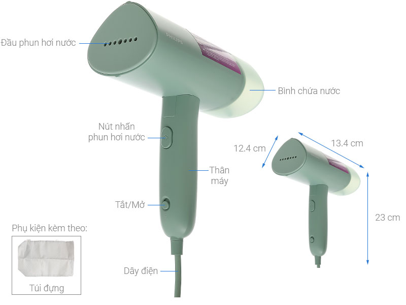 Bàn ủi hơi nước cầm tay Philips STH3010 1090W