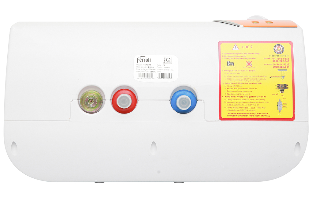 Máy nước nóng gián tiếp Ferroli 15 lít 2500W Verdi TE