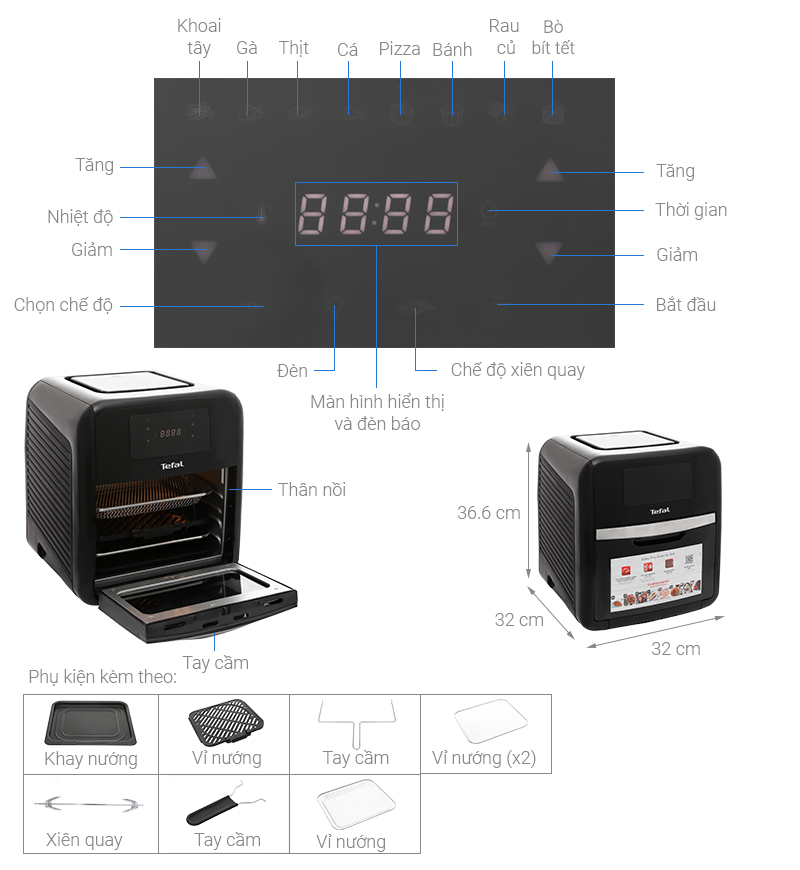 Lò chiên không dầu Tefal FW501815 11 lít