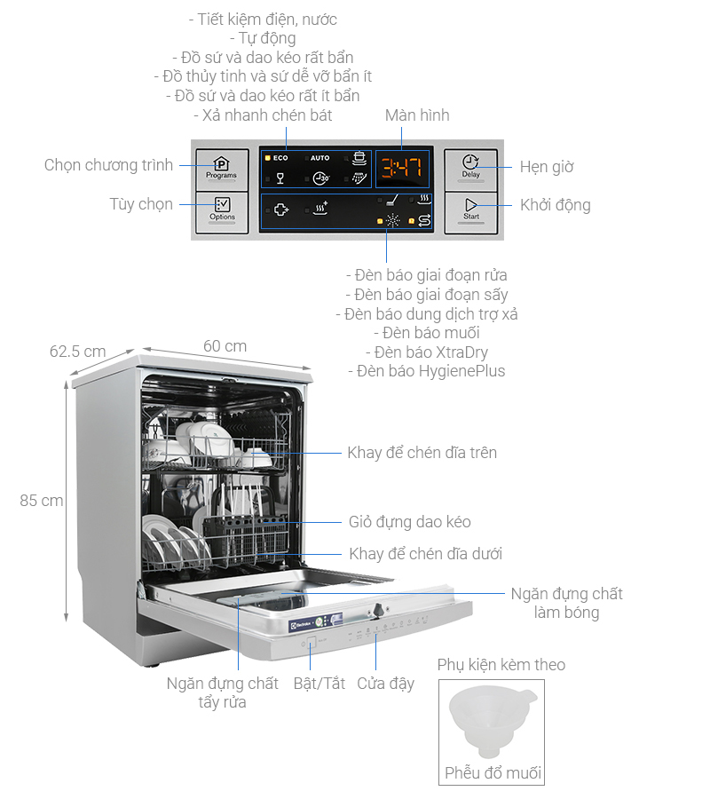 Máy rửa chén độc lập Electrolux ESF5512LOX
