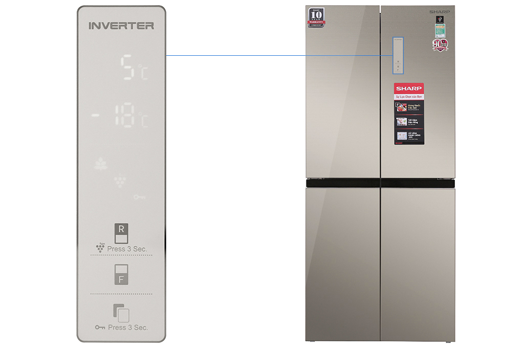 Tủ Lạnh Sharp Inverter 401 Lít SJ-FXP480VG-CH