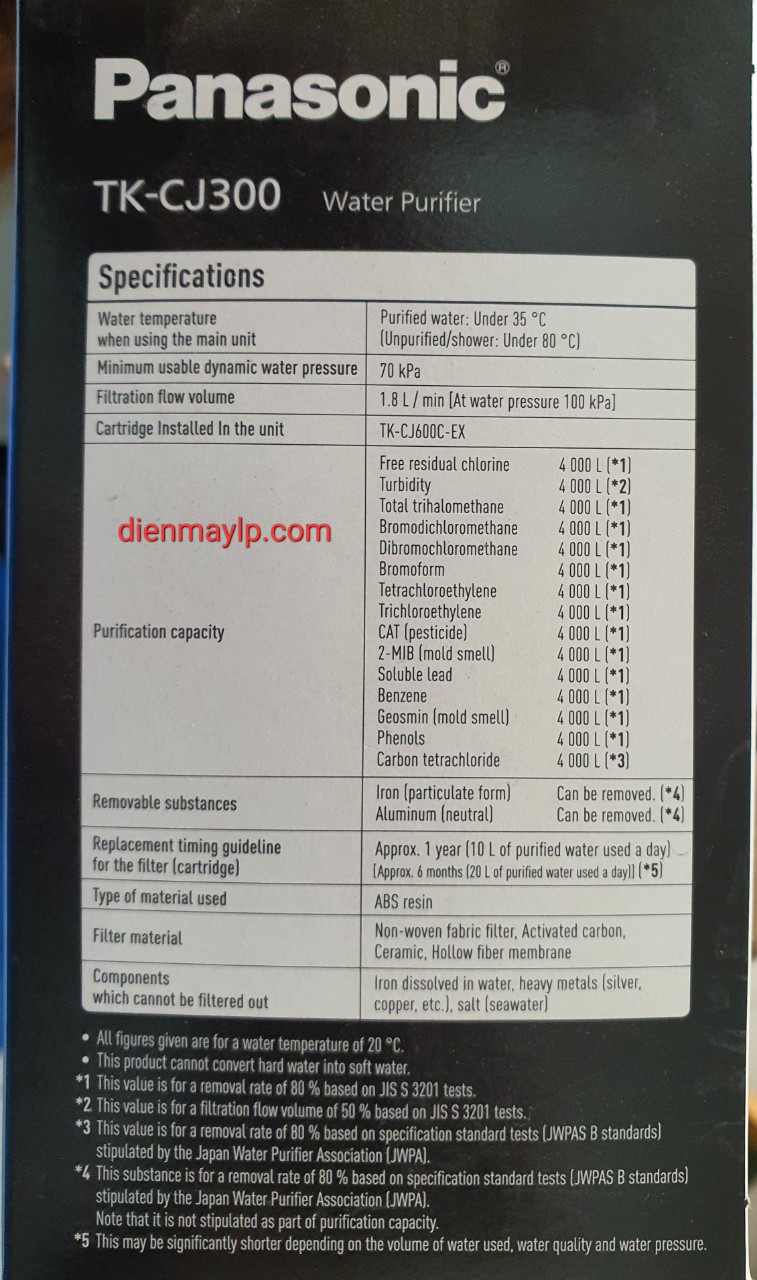 Thiết bị lọc nước tại vòi Panasonic TK-CJ300