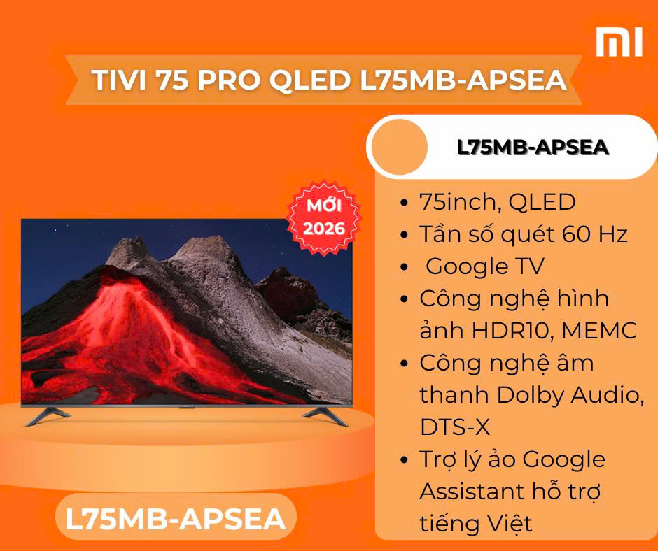Google Tivi Xiaomi A Pro QLED 4K 75 inch L75MB-APSEA 2026