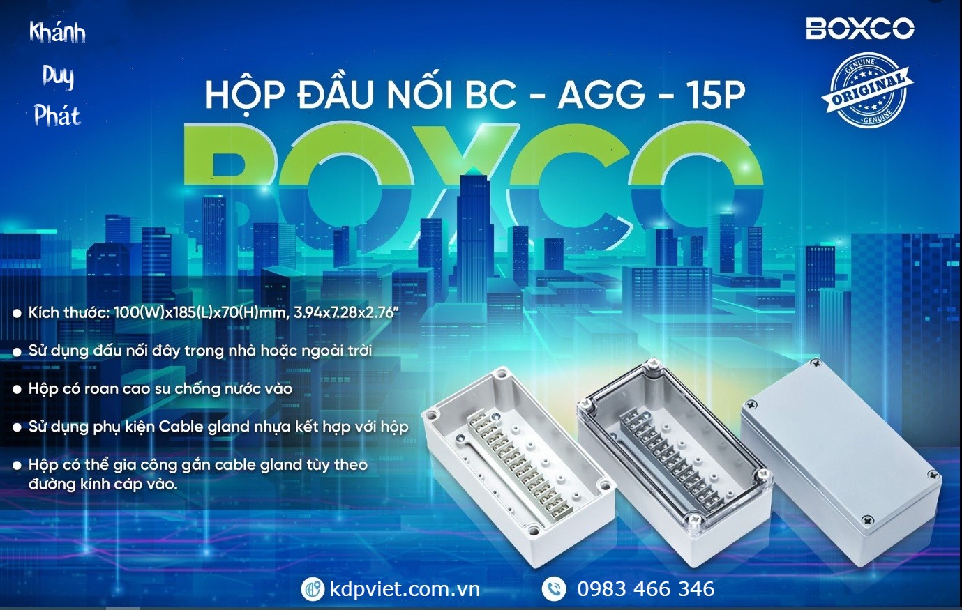Hộp cầu đấu Boxco 100x185x70 BC-AGG-15P