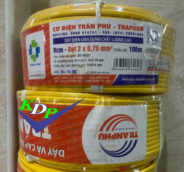 Dây Dẹt Vàng 2X0.75 Trần Phú